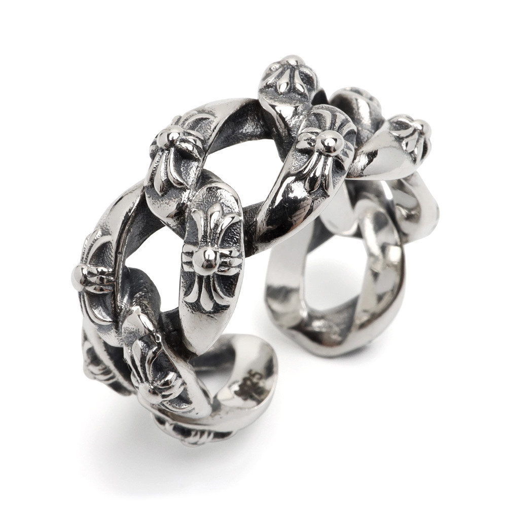 シルバー925 クロスリング 喜平チェーンリング アンティーク シルバー