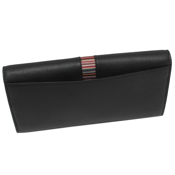 ポールスミス 長財布（かぶせ蓋） マルチストライプ ブラック マルチ