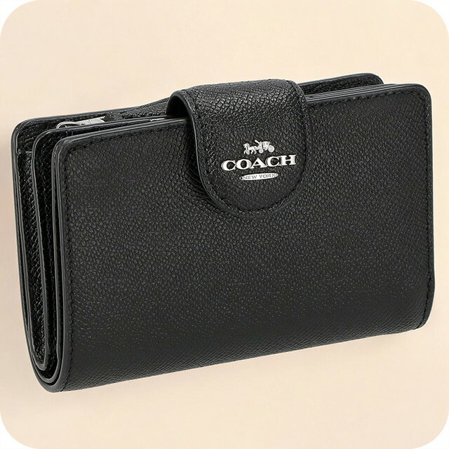 コーチ 二つ折り財布 レディース ブランド COACH レザー 6390 ブラック