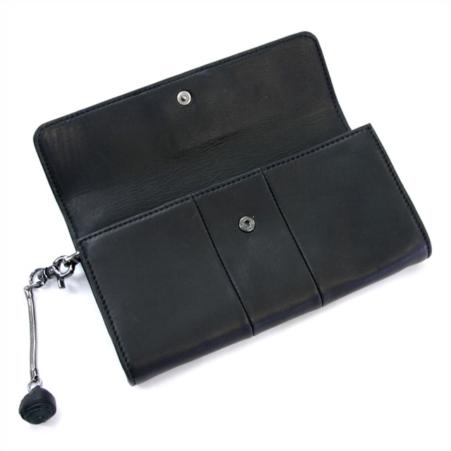 ディーゼル DIESEL 長財布 メンズ ブラック シルバー 本皮 財布 羊革