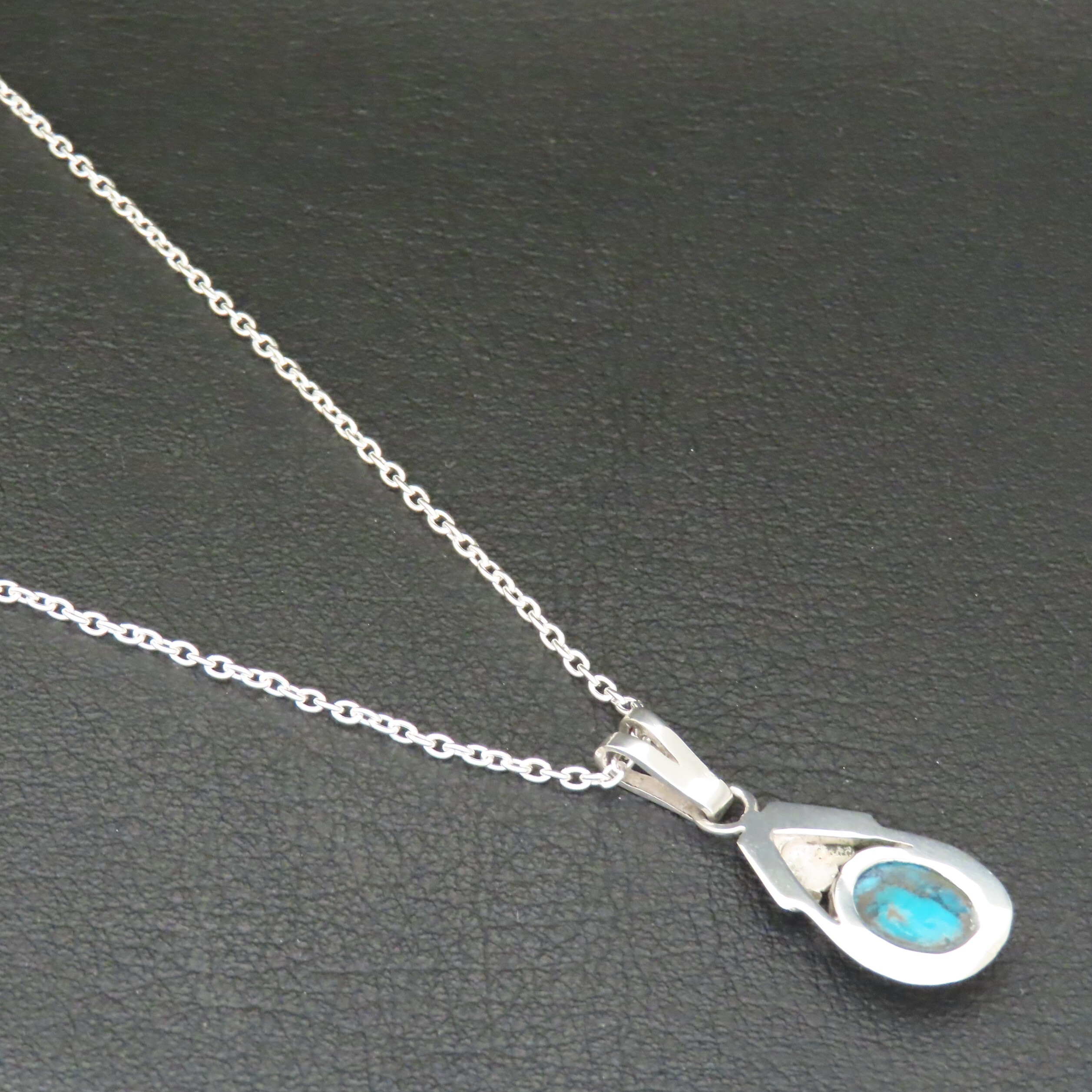 ターコイズネックレス シルバー925 【刻印無料】 ターコイズ トルコ石