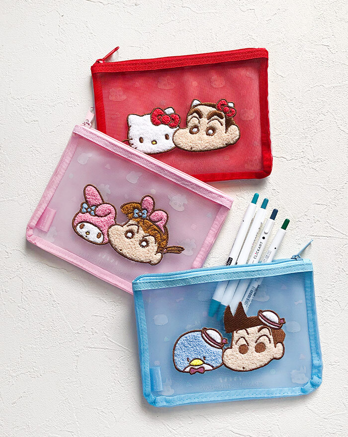 ペンケース ポーチ キャラクター しんちゃん サンリオ サガラ刺繍