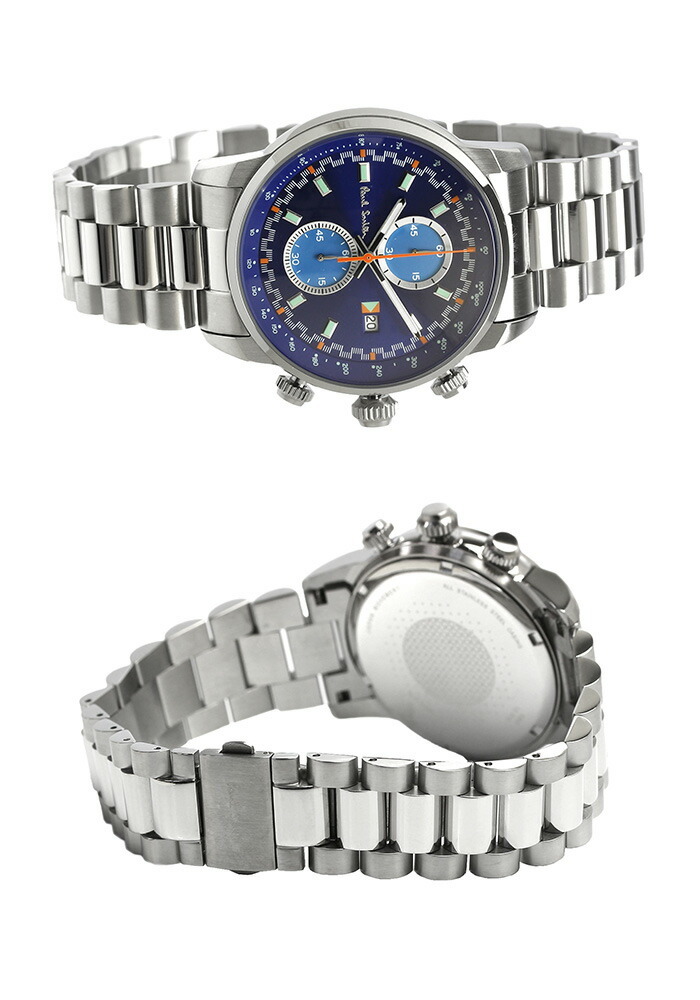 ポールスミス 腕時計 メンズ クロノグラフ ステンレスベルト ブルー