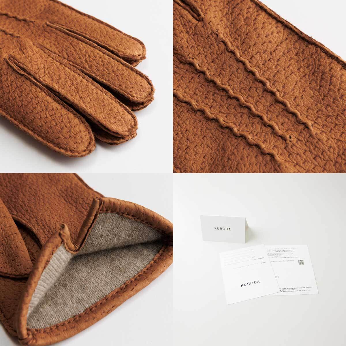 KURODA 男性用 革手袋 ペッカリー革 Peccary 手袋 メンズ 国産 レザー