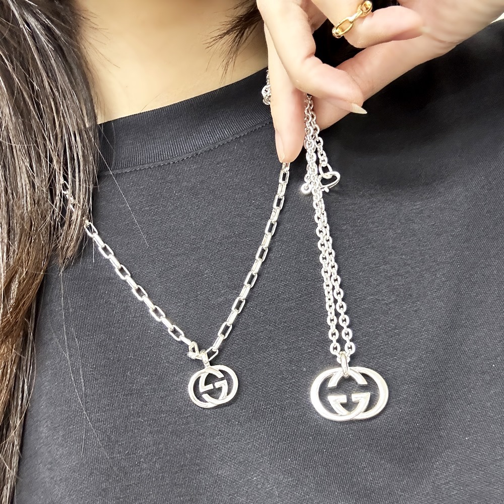 グッチ ペアネックレス ブランド シルバー925 Gロゴ 誕生日 結婚記念日