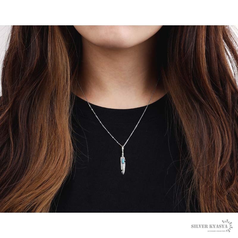 レディースネックレス シルバー925 フェザー 羽根 ネイティブ