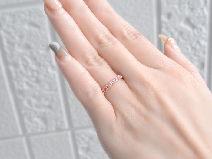 k10 リング エタニティリング ピンクトルマリン 指輪 ホワイトゴールド