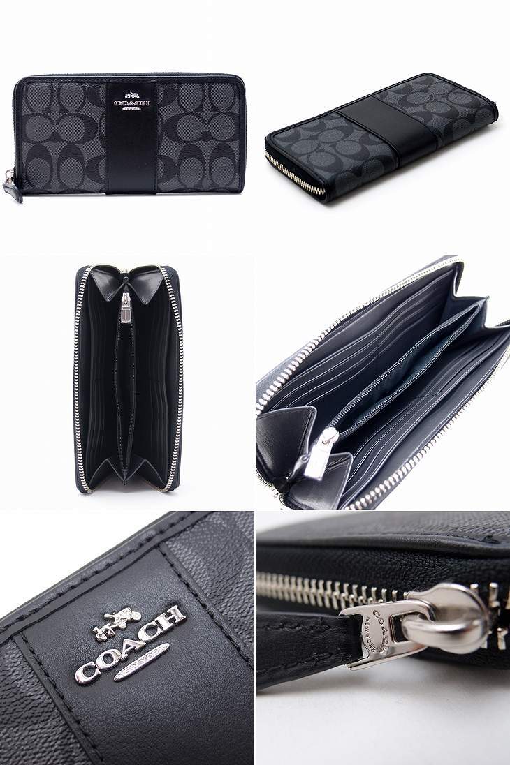 コーチ COACH 財布 メンズ 長財布 ブラック シグネチャー