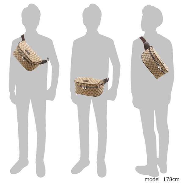 グッチ アウトレット ボディーバッグ GGキャンバス ベージュ ブラウン