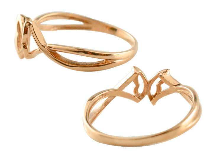 指輪 レディース リング k18 蝶 ピンクゴールドk18 18k 18金 ちょう