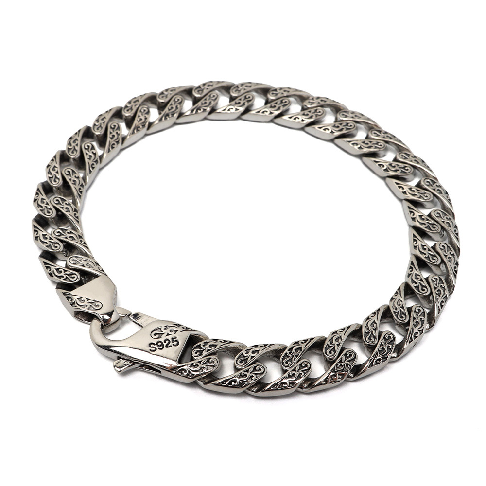 シルバー925 唐草ブレスレット 喜平ブレスレット ペーパーチェーン