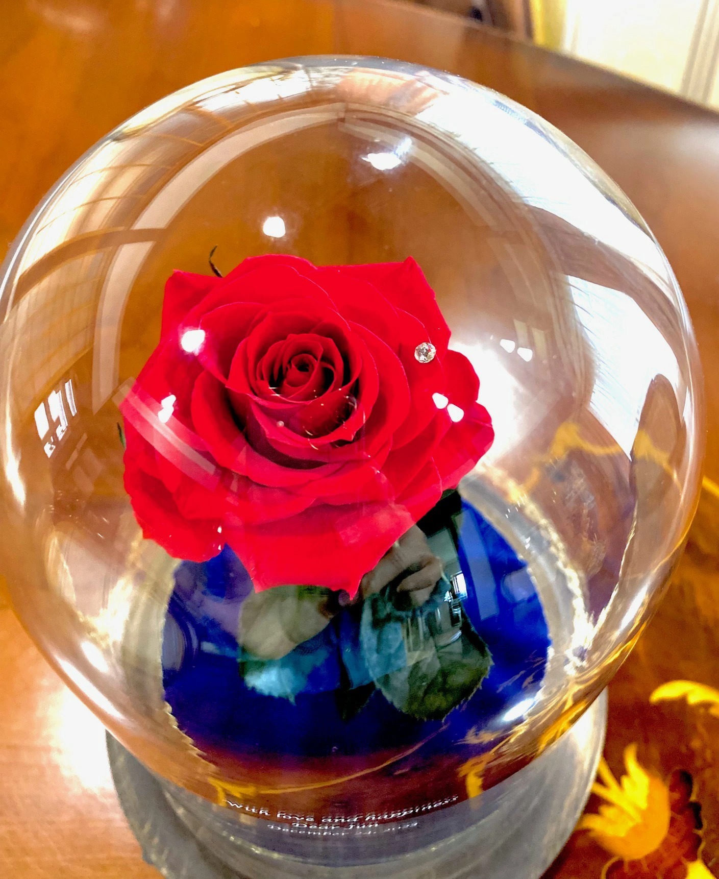 美女と野獣の魔法のバラ Happy Wish Rose【お名前＆メッセージ彫刻入