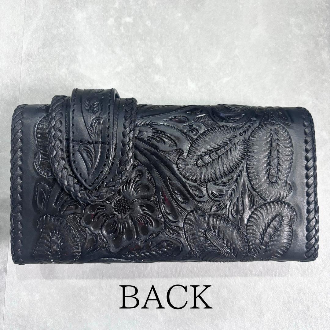 送料無料】カービング 長財布 レザー 牛革 ライダースウォレット