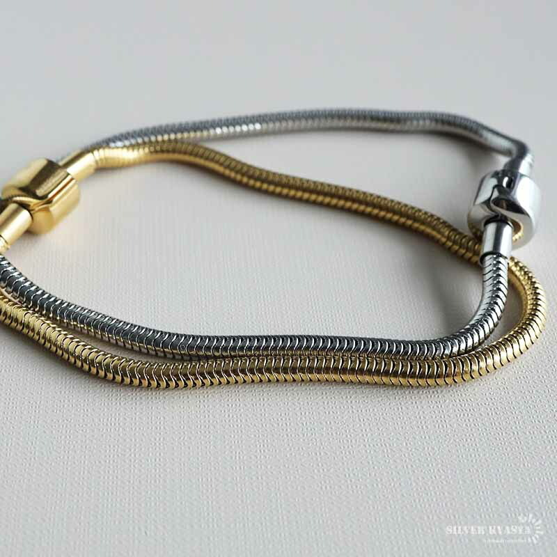 ステンレス 18KGP スネークチェーン ブレスレット チェーン