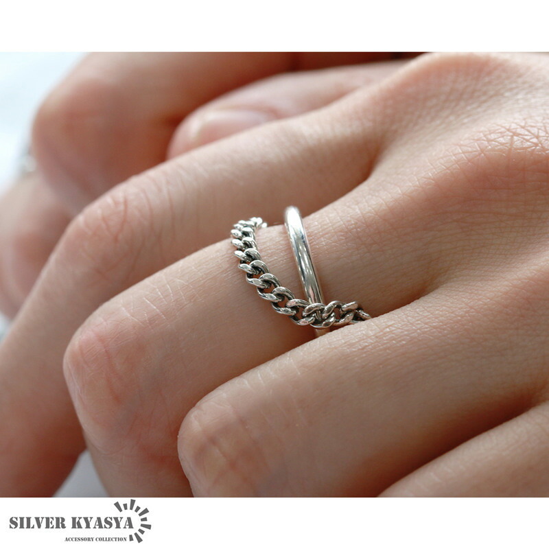 シルバー925 喜平チェーンリング 鎖 指輪 プレーンリング 銀 silver
