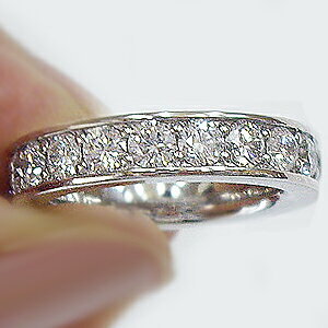 完全無色透明Fカラー・高級台座無垢使用】pt950【2.0ctUP