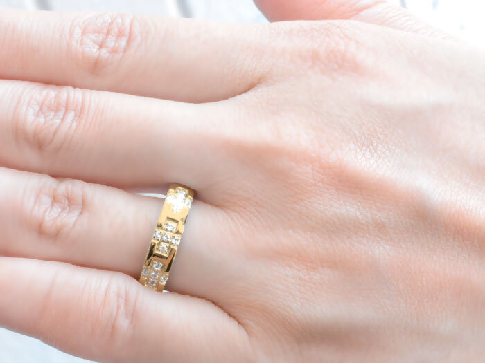 レディース ダイヤモンド リング k18 指輪 ダイヤ イエローゴールドk18