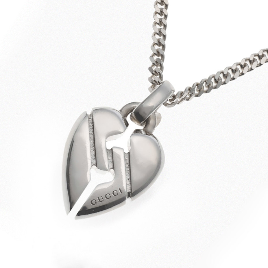 グッチ GUCCI ノットハート シルバー ペンダント ネックレス 313463