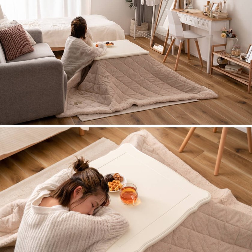 猫脚こたつテーブル 正方形タイプ こたつ 石英管ヒーター テーブル 猫