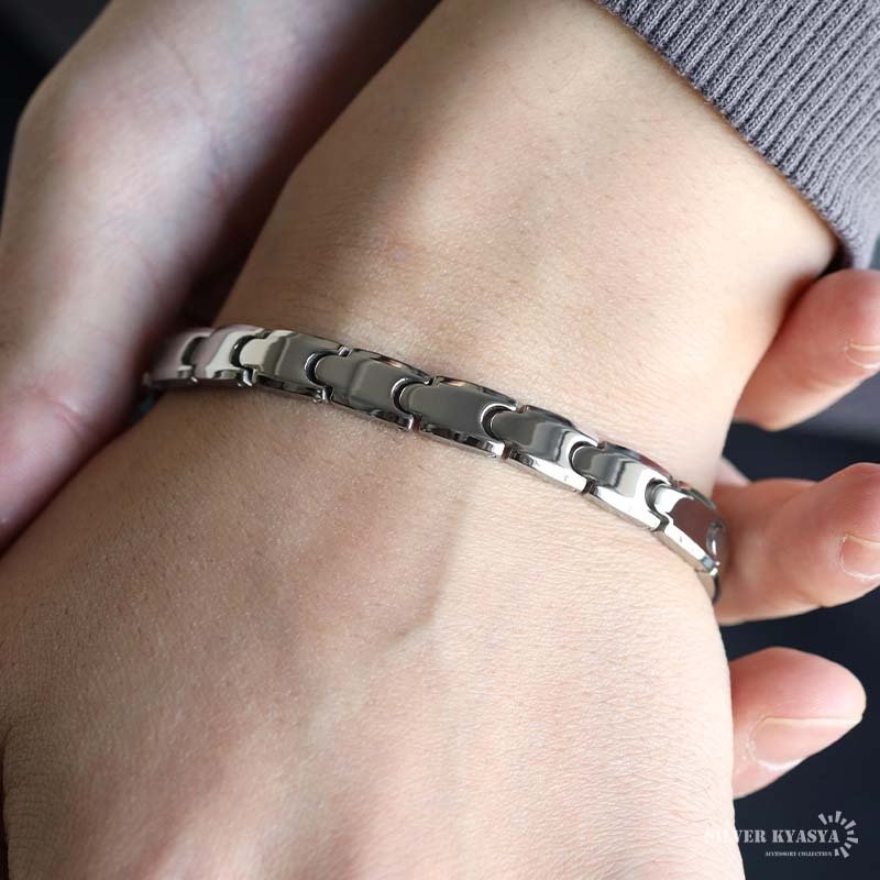 純チタン製 磁気ブレスレット メンズブレスレット メタルブレスレット
