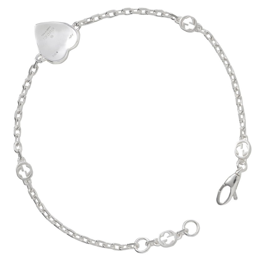 グッチ GUCCI インターロッキングG マザーオブパール エナメル ハート