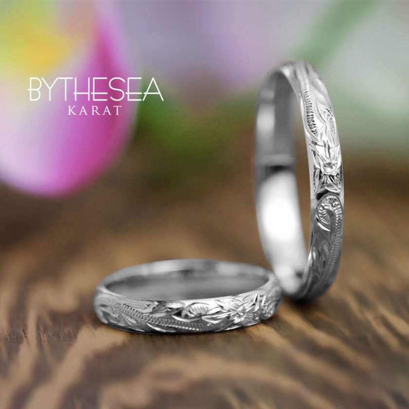 ハワイアンジュエリー リング ゴールド 刻印 無料 1号～19号 幅約3mm