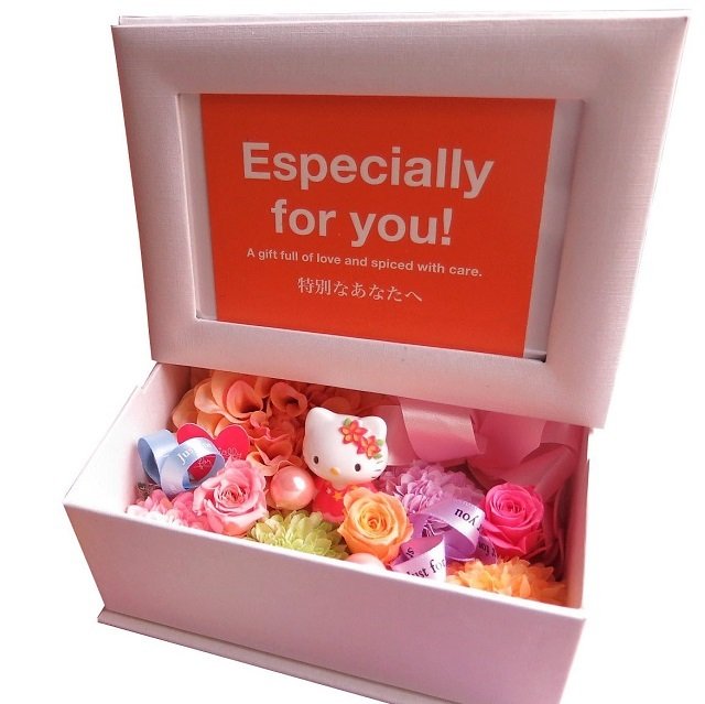 記念日に キティ入り 花 写真立て フォトフレーム プリザーブド