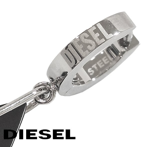 DIESEL ディーゼル メンズ 片耳用 フープピアス DX1418931 ブラック