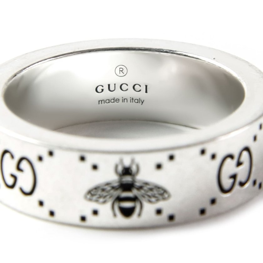 グッチ 指輪 メンズ 正規品 シルバー GUCCI リング 指輪 GG＆ビー 蜂