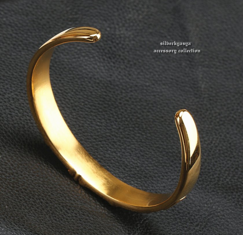 22金仕上げ ゴールド クロスバングル ブレスレット フローラルバングル