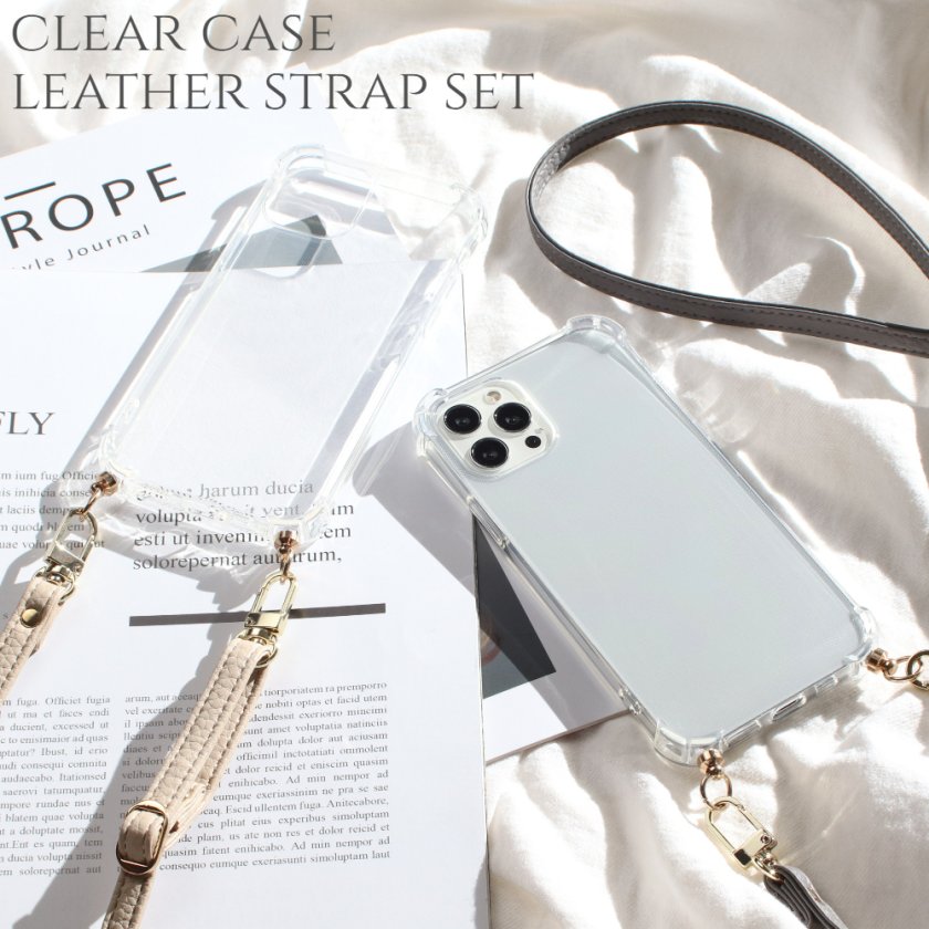 iphone16 ケース クリア ショルダー ストラップ付き iphone16Pro
