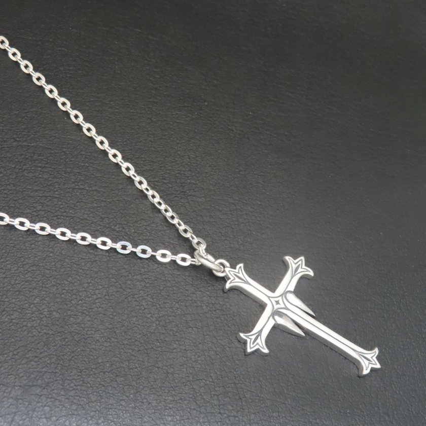 クロスネックレス シルバー925 【刻印無料】 十字架 クロス ネックレス