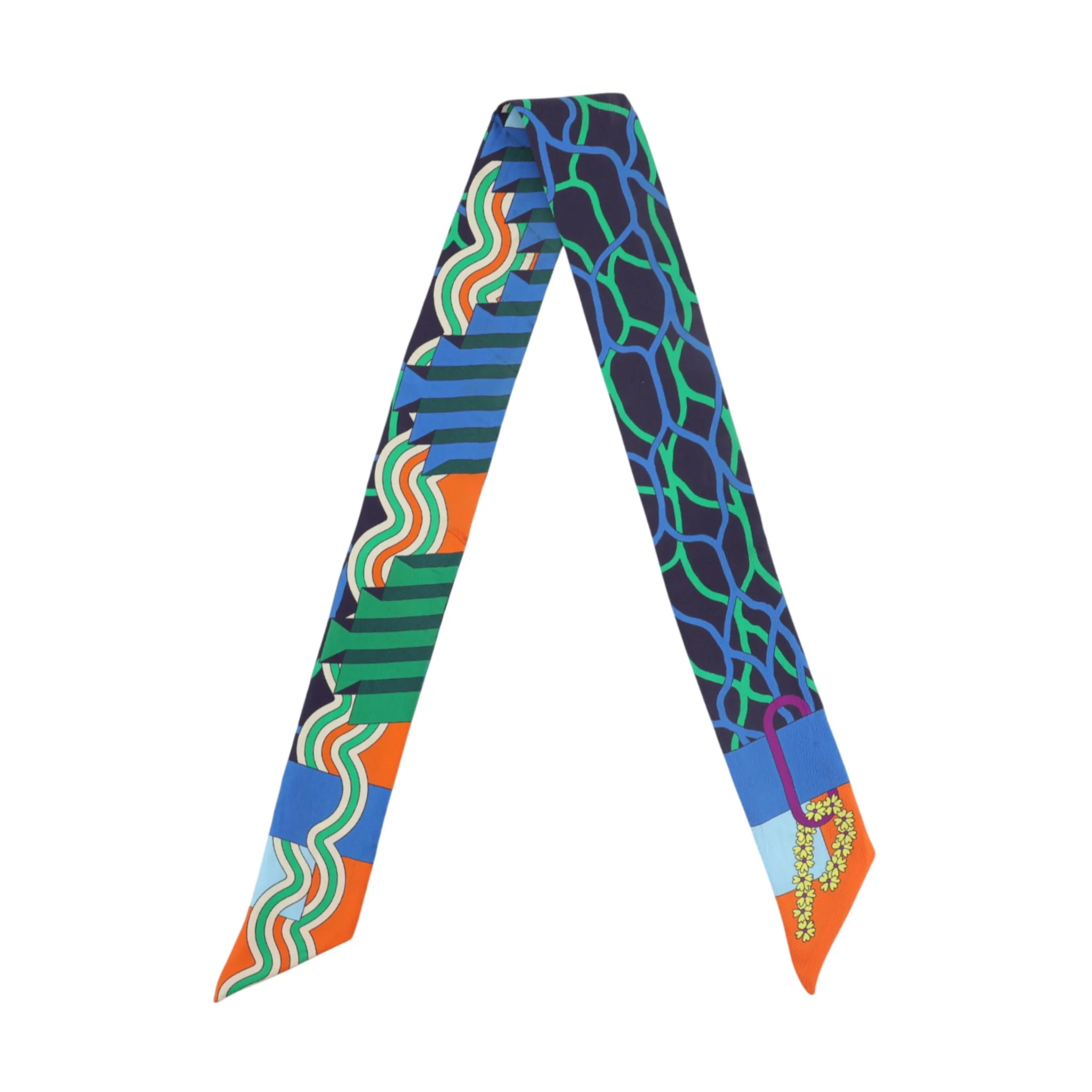 ランク SA HERMÈS エルメス ツイリー 水中のバレエ ブルー シルク