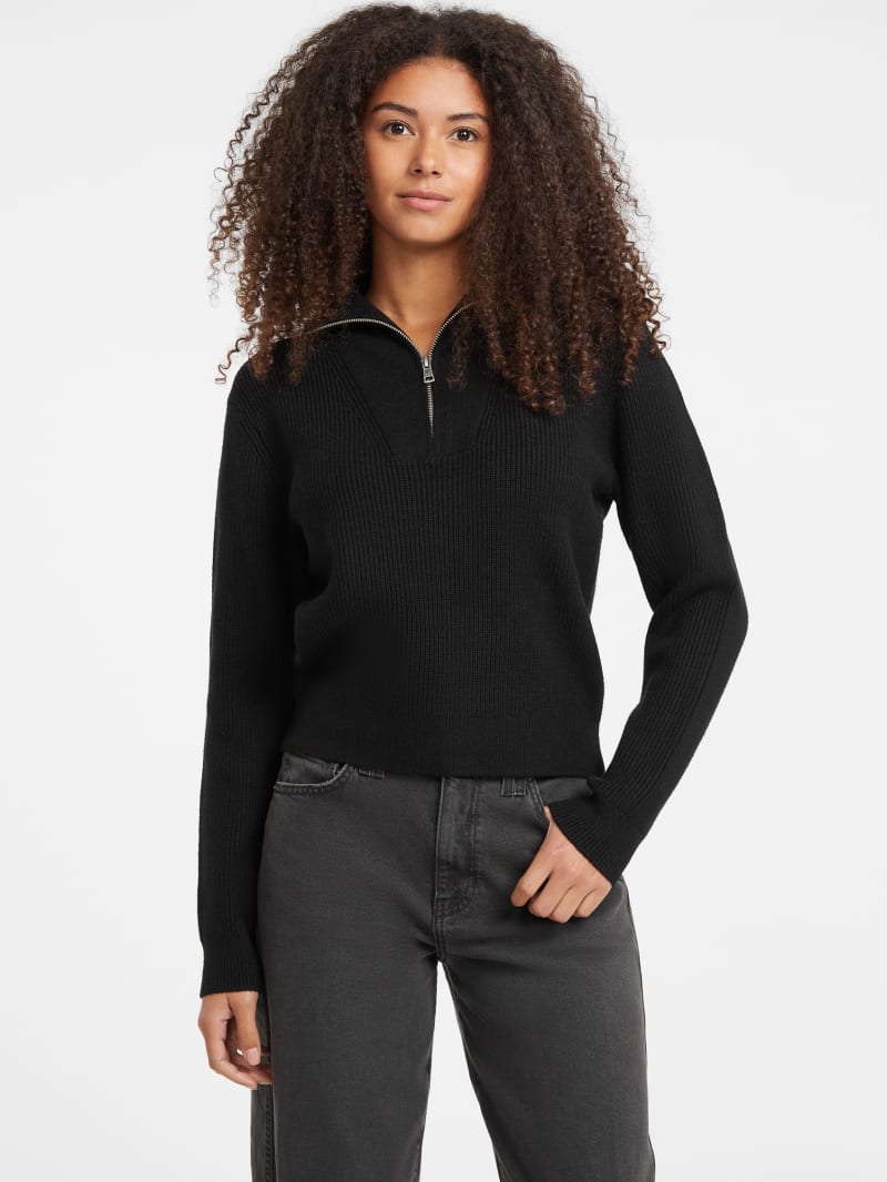 GUESS® Half-Zip Ribbed Sweater