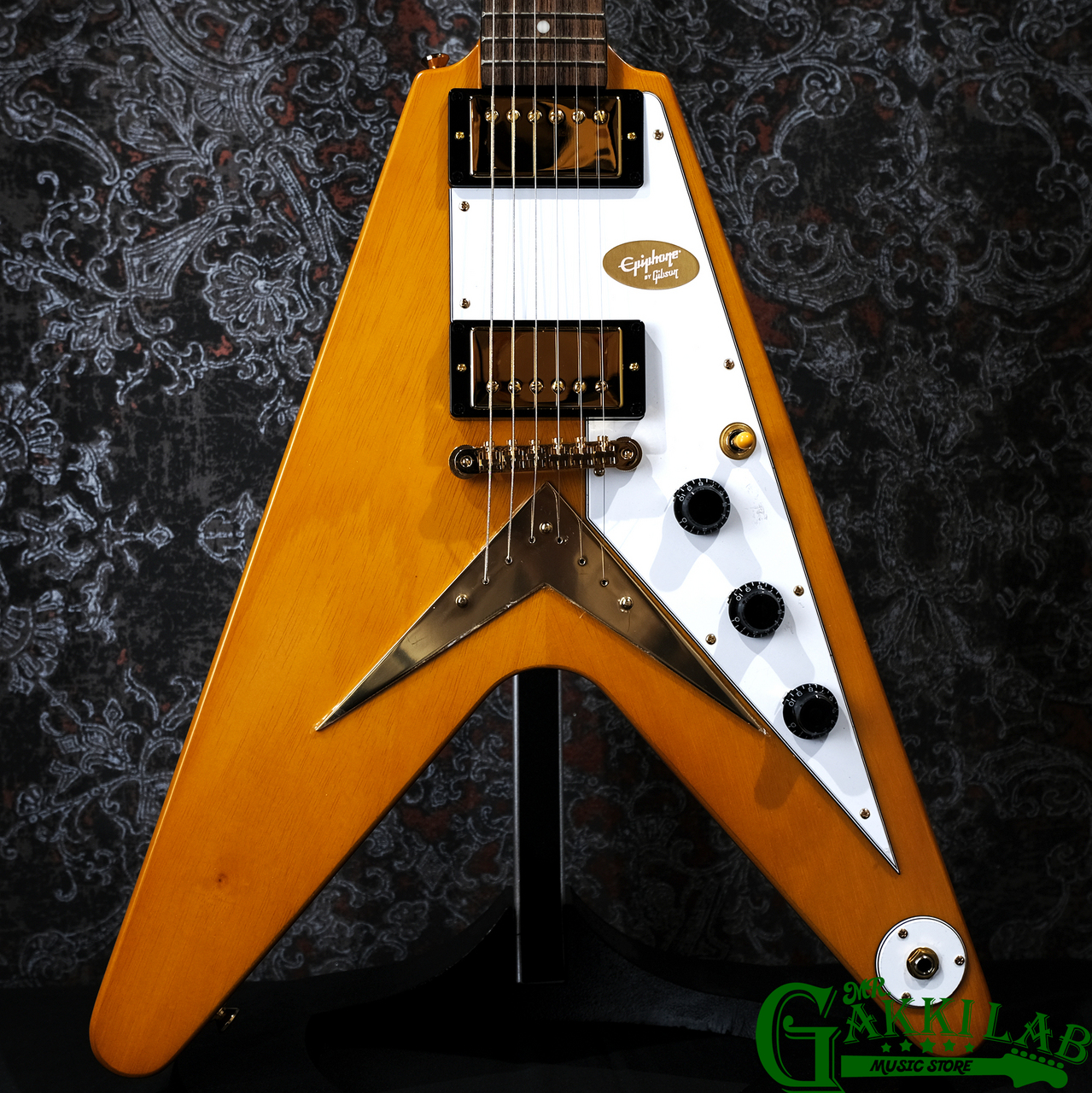 Epiphone Inspired by Gibson Custom Shop 1958 Korina Flying V Aged