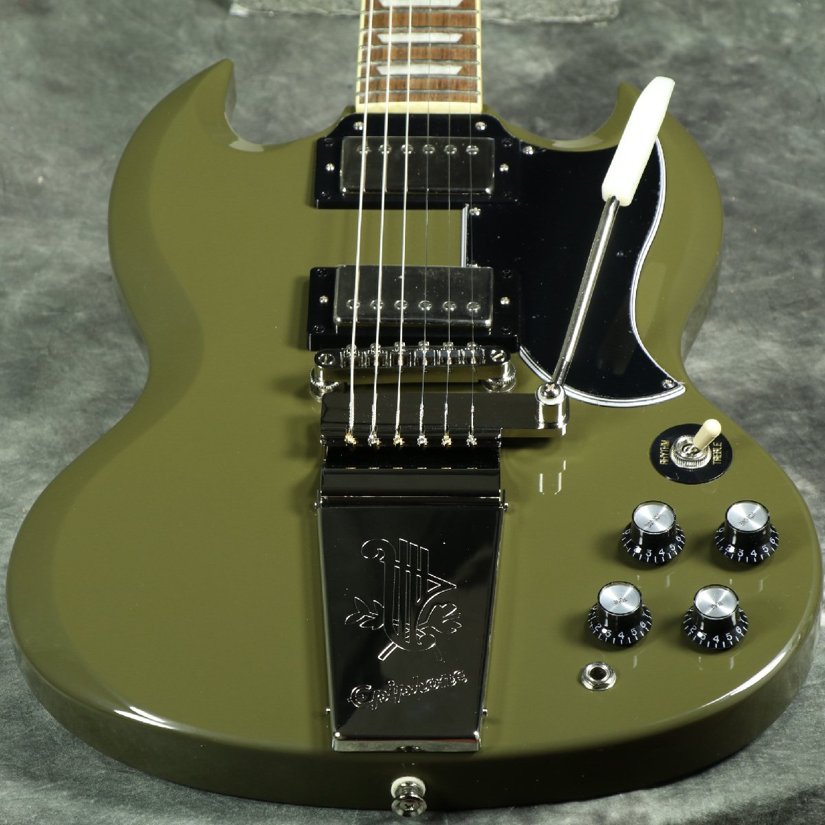 Epiphone SG Standard '61 Maestro Vibrola Olive Drab Green
