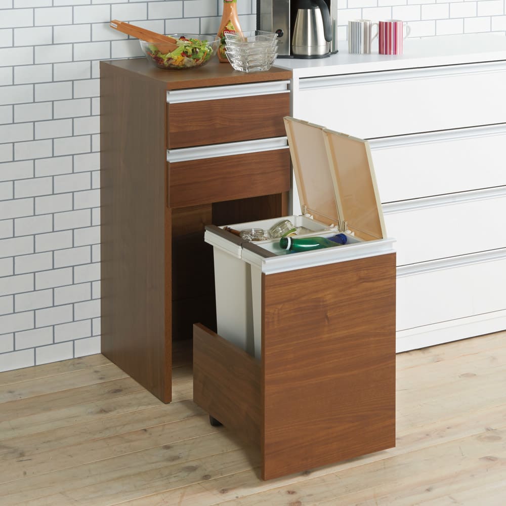 幅38奥行45高さ85cm］ 分別ゴミ箱付きすき間収納庫 2分別 日本製 通販