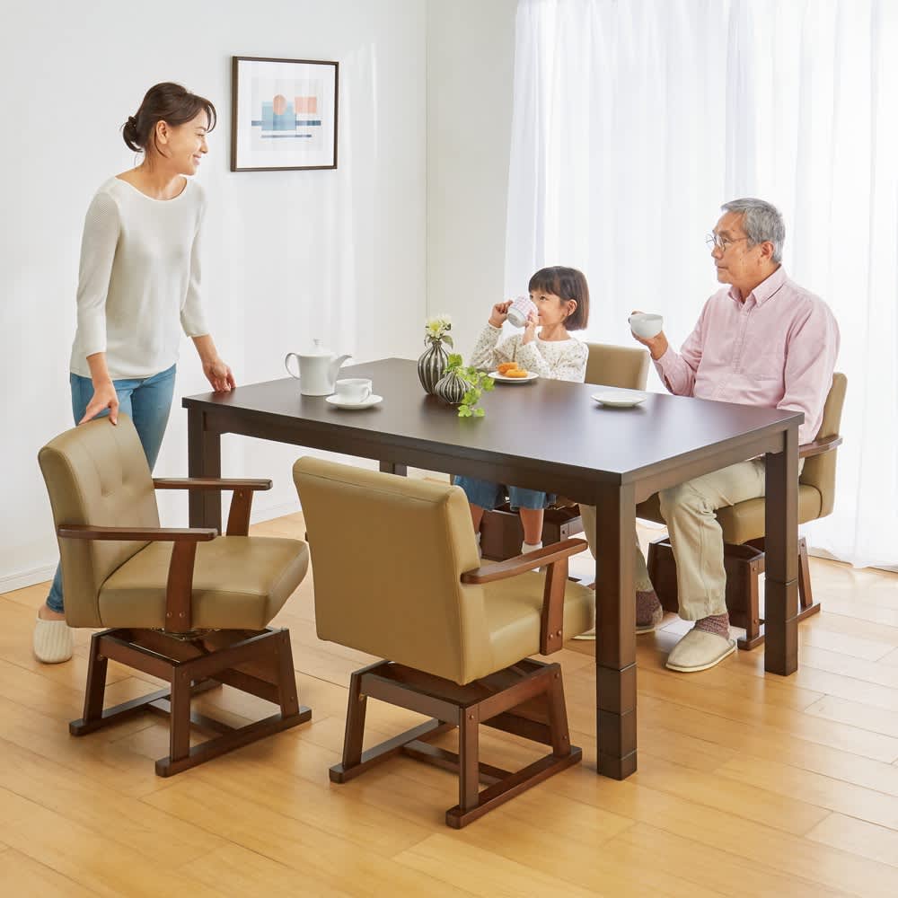 天然木ダイニングこたつテーブル 150×90cm【長方形・特大】 通販