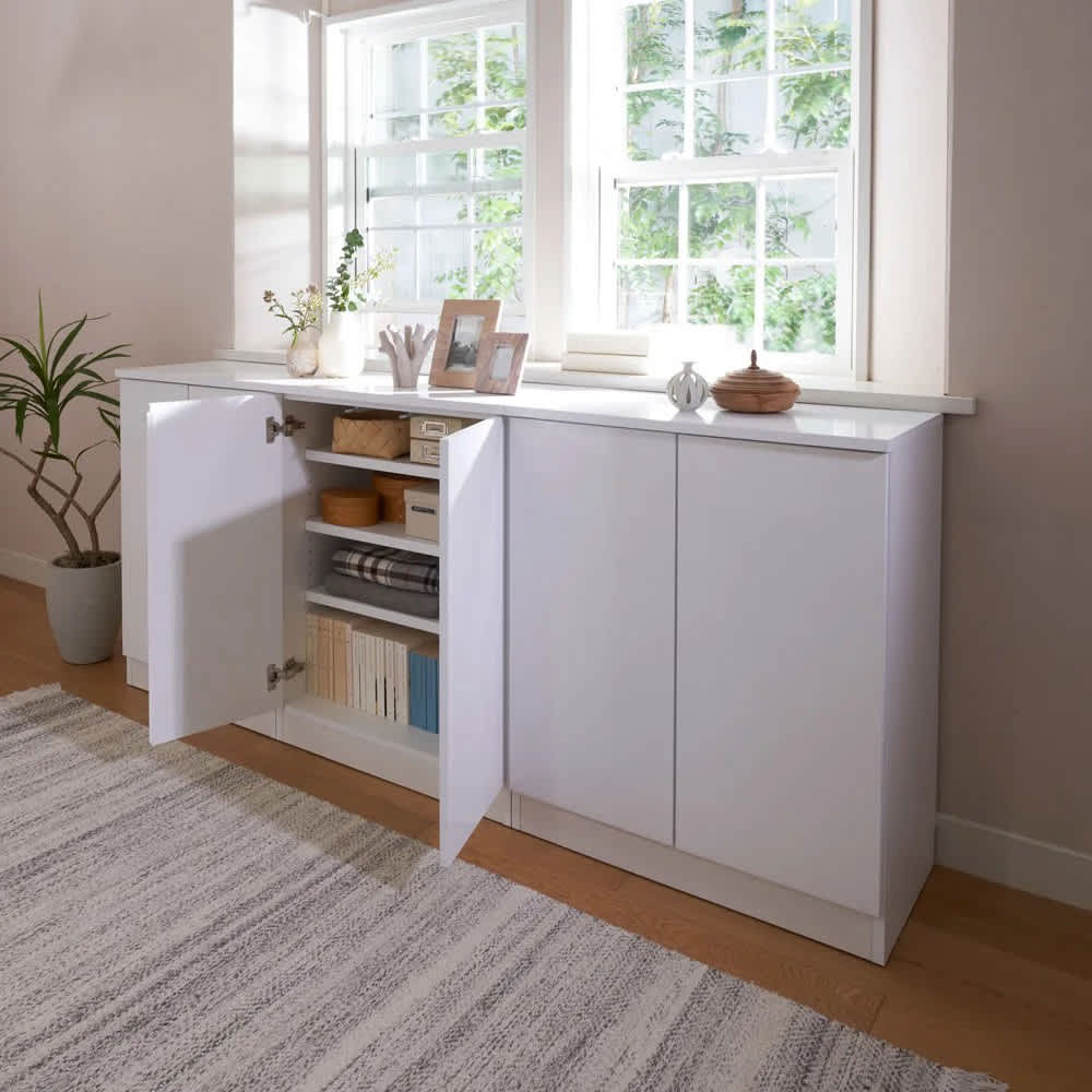 ぴったりサイズが見つかるプッシュ扉キャビネット 高さ89.5cm・幅65cm