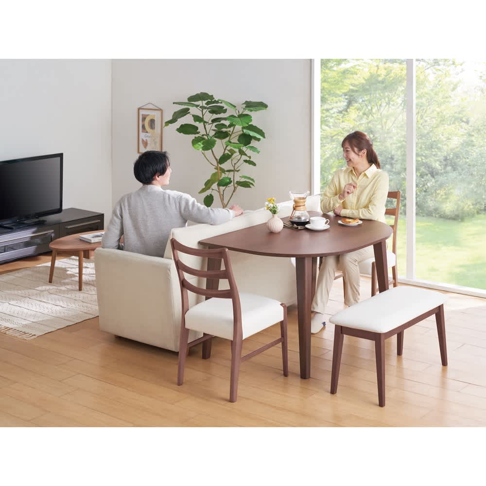 半円省スペースダイニングテーブル幅90cm 通販 - ディノス