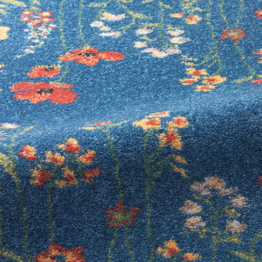 dショッピング |≪円形・約径120cm≫ ベルギー製ウィルトン織 花柄ラグ