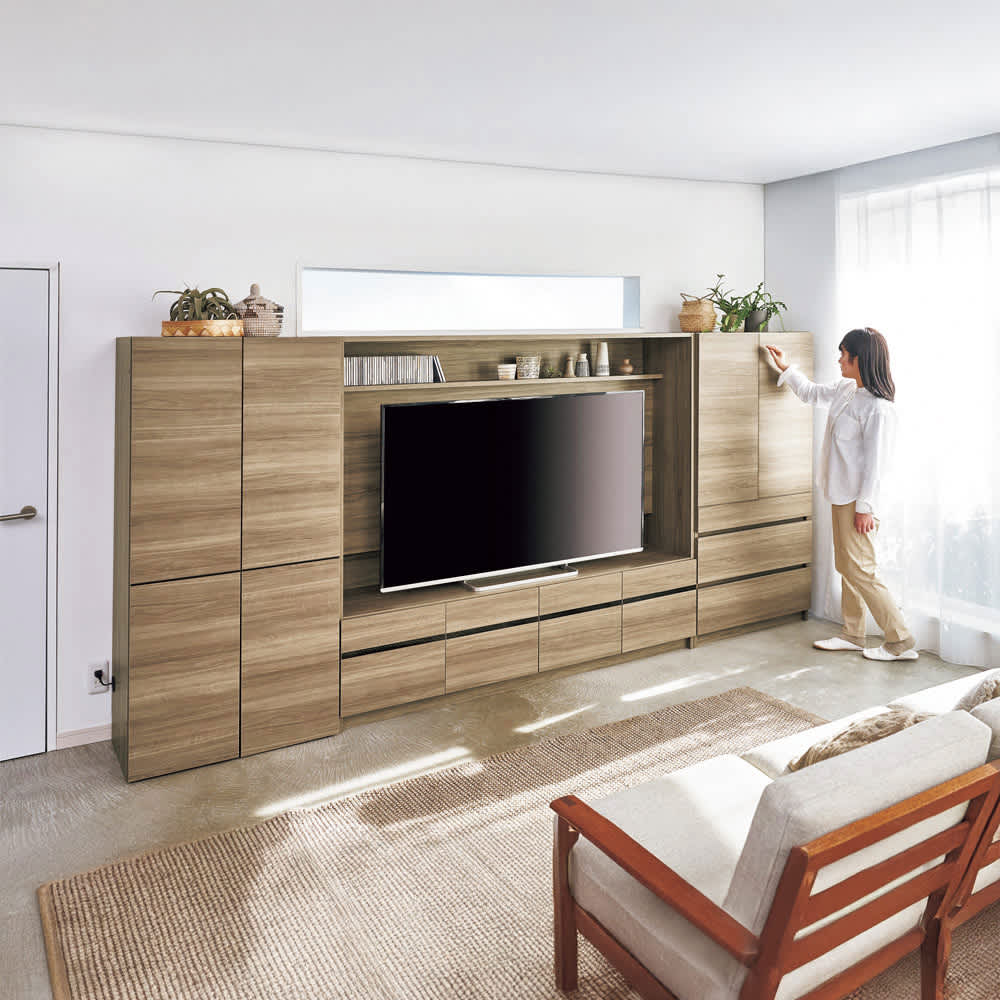 壁面収納テレビ台 幅160 ロータイプ 【高窓下壁面テレビ台シリーズ