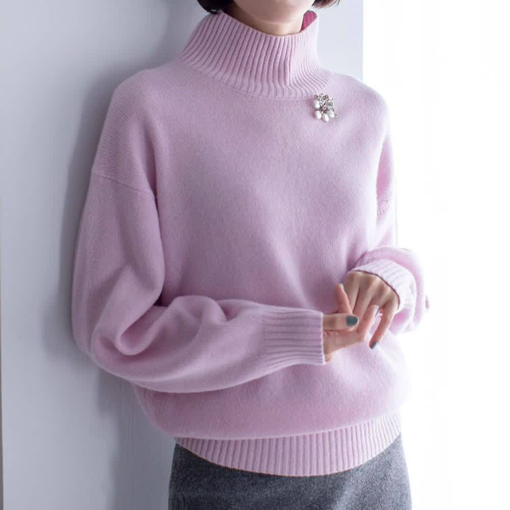 ウールカシミヤ ハイネック ニットプルオーバー 通販 - ディノス