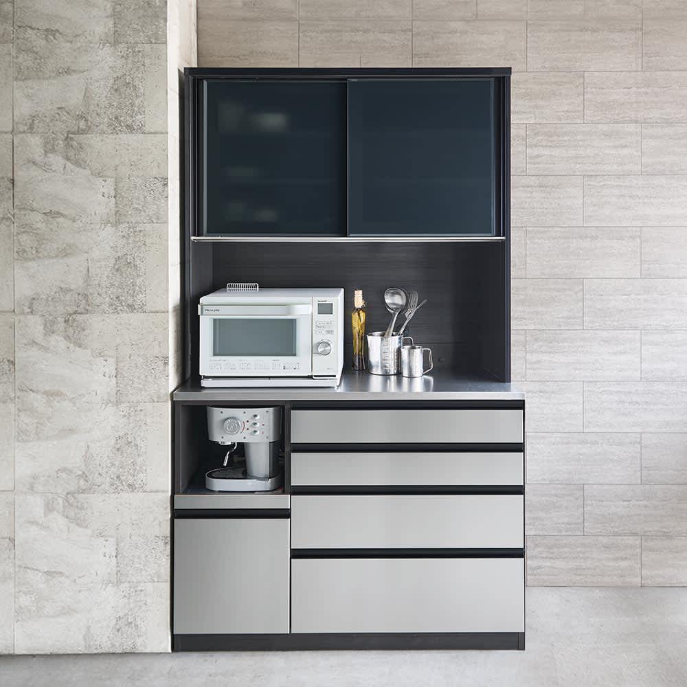 ステンレスバイブレーション仕上げ天板カウンター 幅120cm 通販 - ディノス