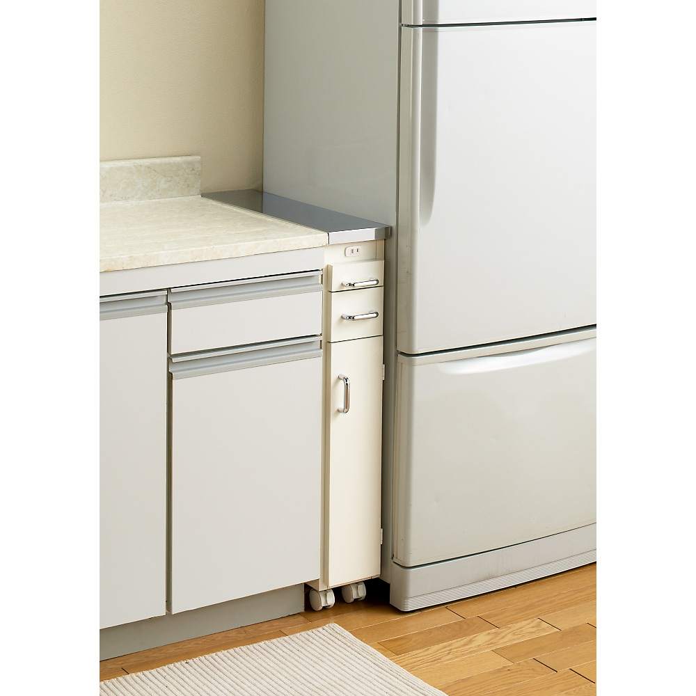 幅15奥行55cm］ ステンレス天板隙間収納 扉タイプ 完成品 日本製 通販