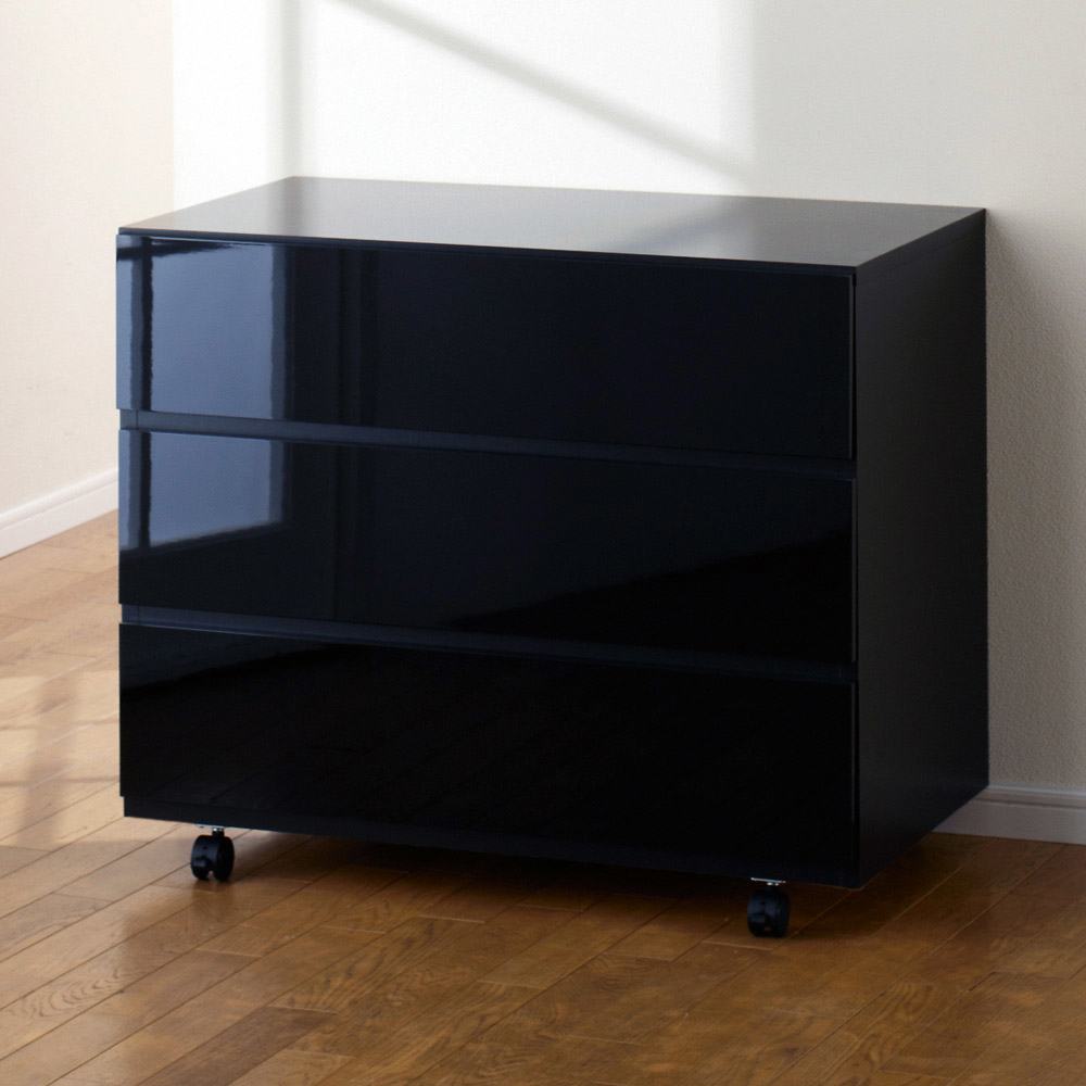 奥行46cmキャスター付きツヤツヤチェスト 幅80cm・3段 通販 - ディノス