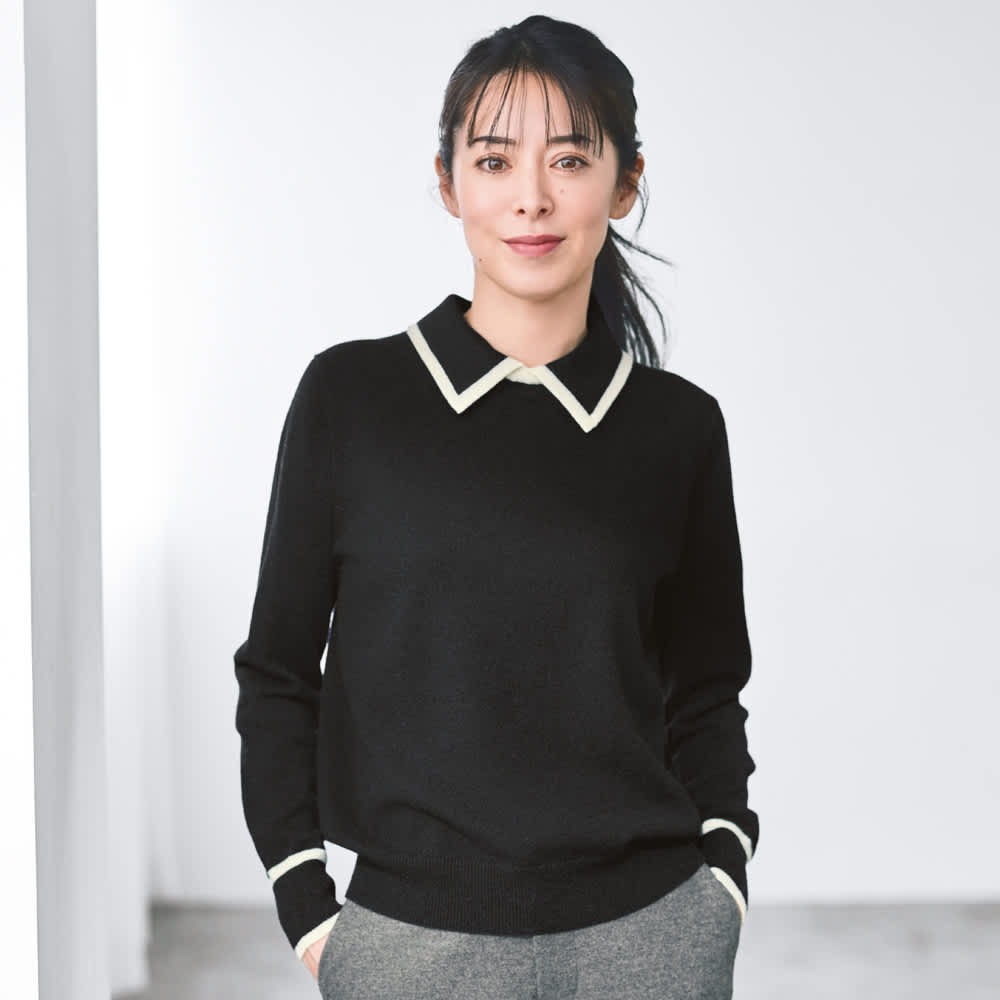 カシミヤニット 襟付き プルオーバー 通販 - ディノス