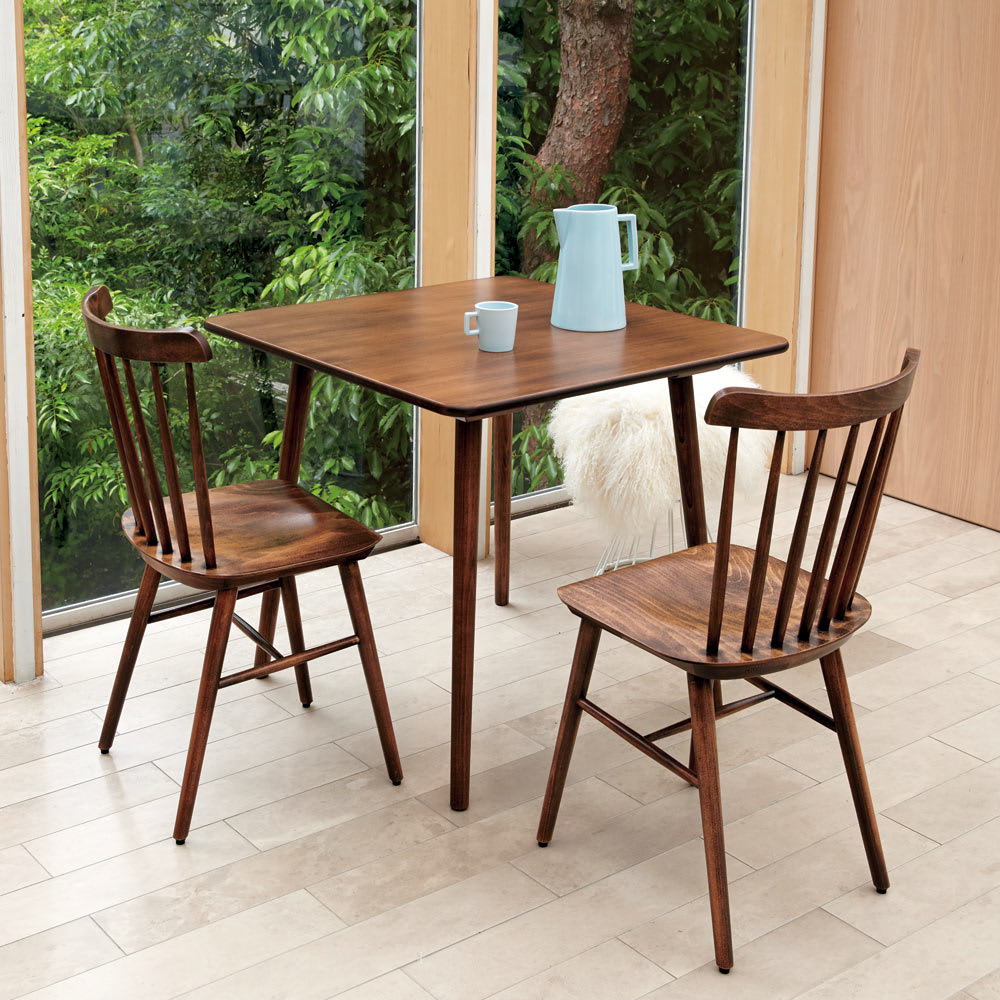 m*a様 木製正方形アンティークダイニングテーブルと椅子4脚セット