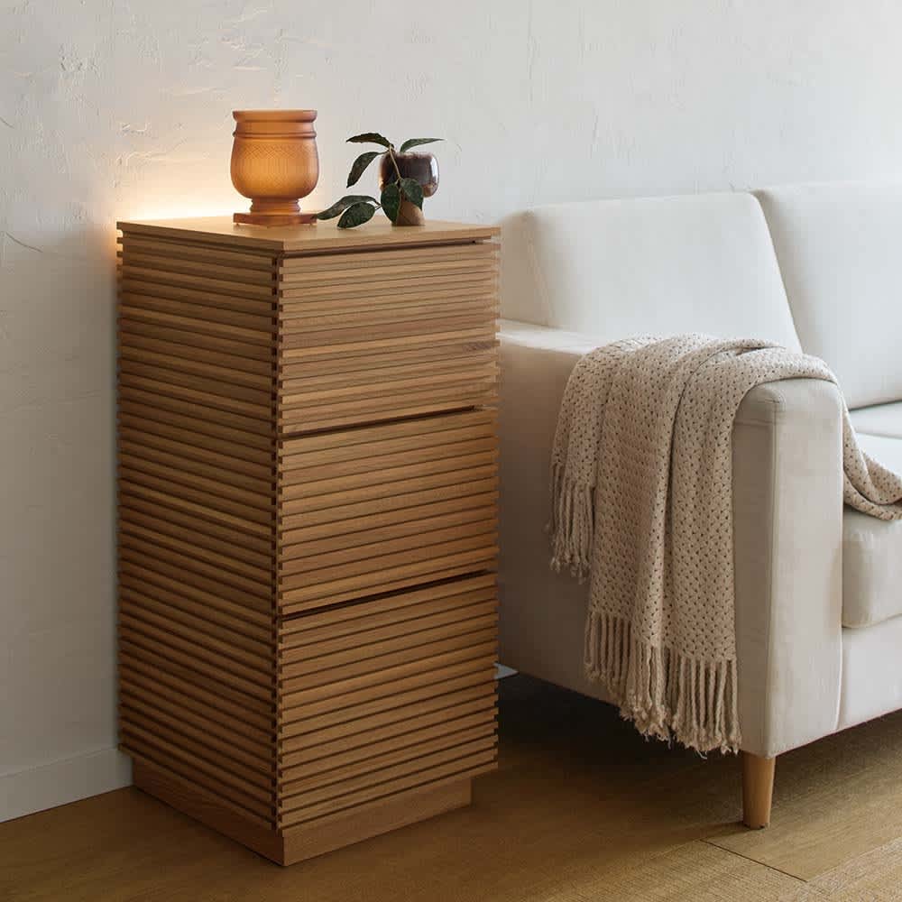 天然木ストライプシリーズ チェスト 幅39cm 通販 - ディノス