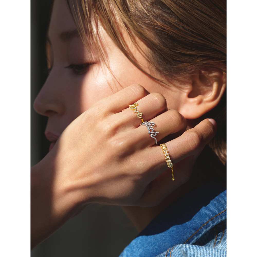 K18 0.3ctダイヤ チェーンリング 通販 - ディノス